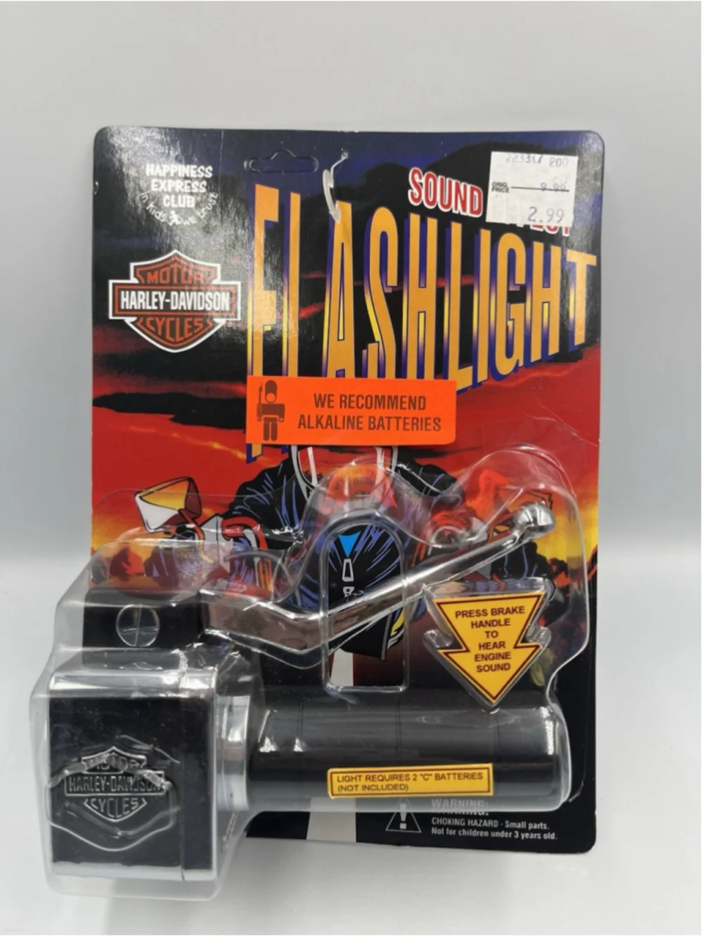 Harley-Davidson Sound Effect Flashlight 1995 Licensed New Carded Motorcycle Toy